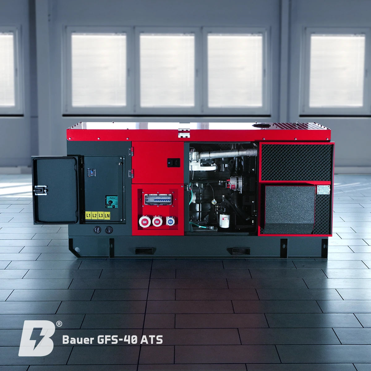 Bauer GFS-40 ATS, 40 kW/50 kVA Notstromgenerator / Notstromaggregat